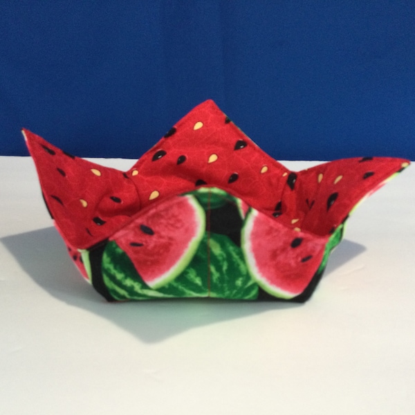 Microwave Bowl Cozy - Watermelon Summer Delights, Medium Cozy, Reversible-Ice Cream Holder-Water Melon Lover-Hot Pad