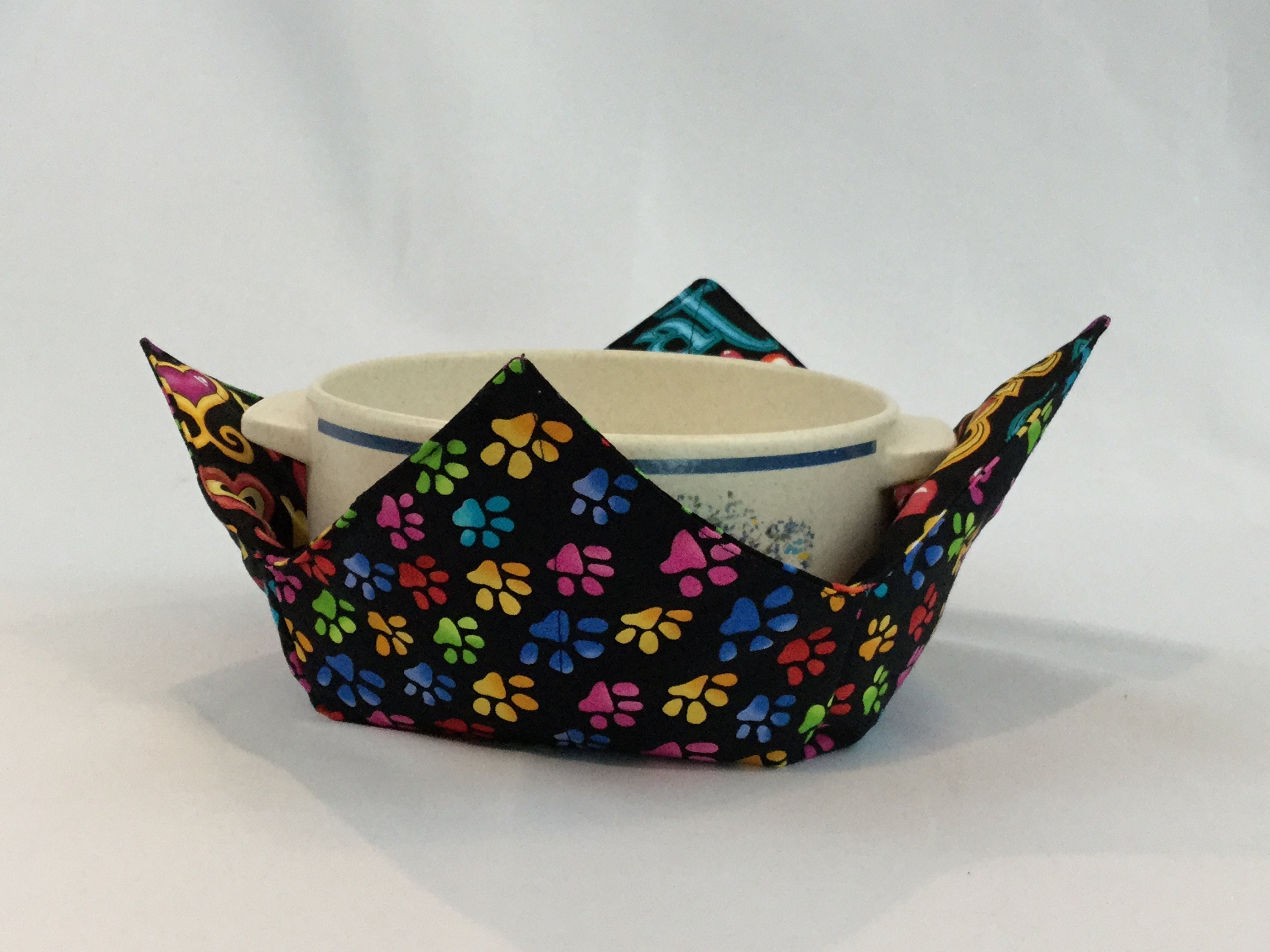 Microwave Bowl Cozy 8 Large I Love My Cat Cozy; Plenty of Cat Love and