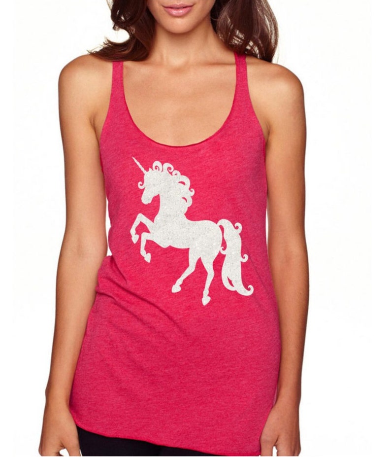 Glitter unicorn shirt tank top Etsy