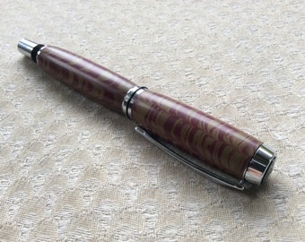 Baron fountain pen in ebonite with chrome accents