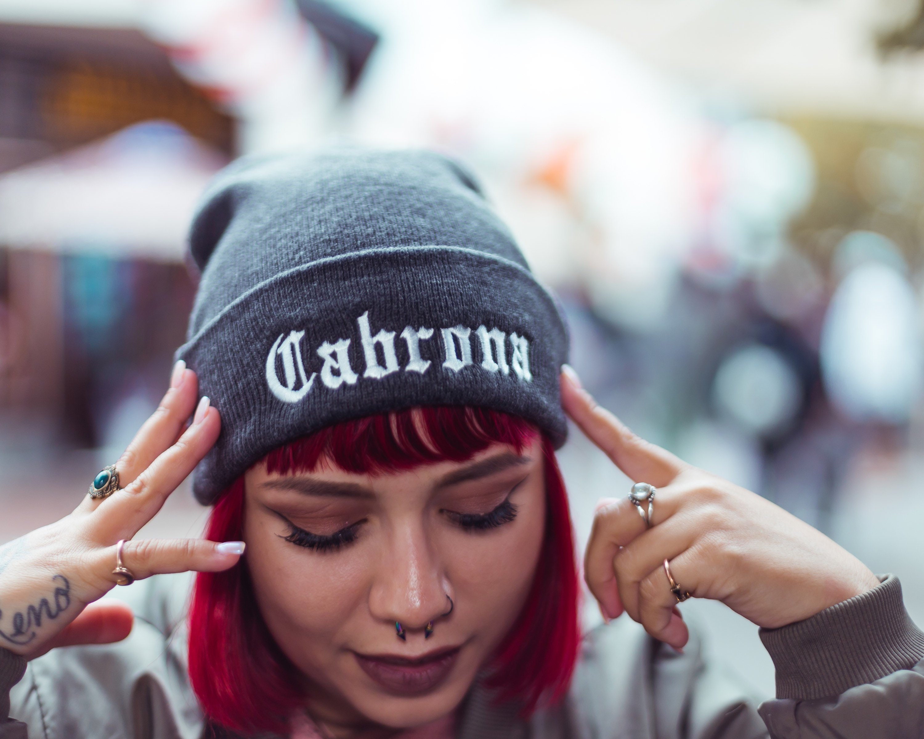 Cabrona Beanie Old English | Etsy Ireland