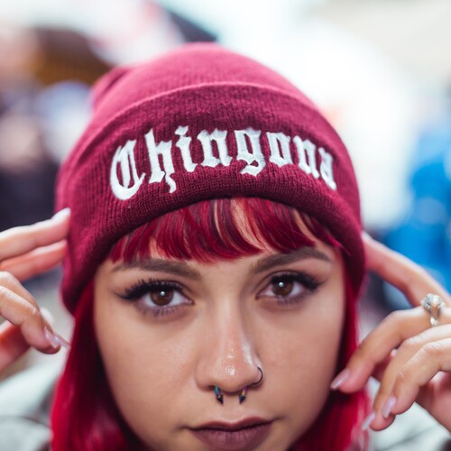 Chingona Beanie Old English Text Etsy