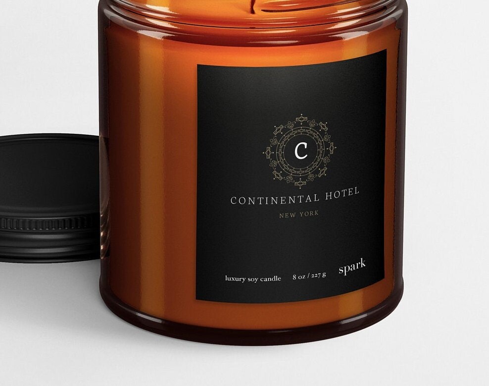 Custom Soy Candle Amber Glass Jar Black Metal Lid Black Etsy UK