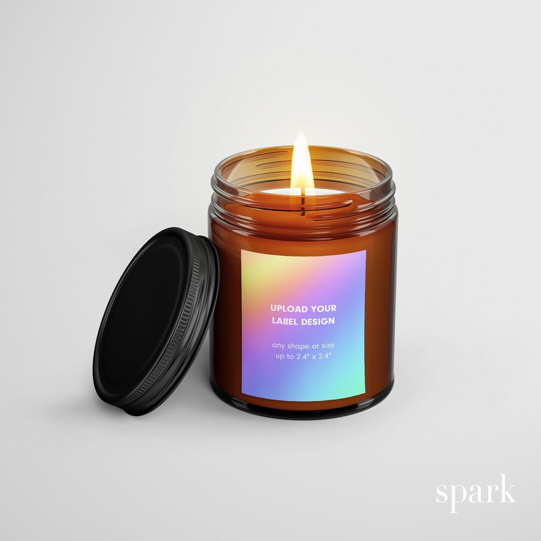 Private Label - Custom 8oz Amber Glass Jar Scented Soy Candle - Upload ...