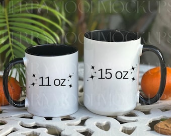 15 オンス マグカップ サイズ表、2 つのバージョンを含む、セラミック