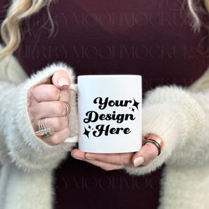 11oz White Ceramic Mug Mockup For Print On Demand Boho White Mug Mockup Photo For 11oz Mug Ceramic Drinkware Mockup Viral Trendy Mockup