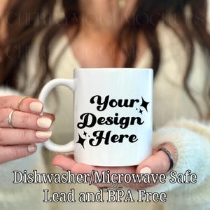 11oz White Ceramic Mug Mockup For Print On Demand Boho White Mug Mockup Photo For 11oz Mug Ceramic Drinkware Mockup Viral Trendy Mockup