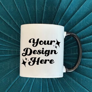 White Mug Mockup 11 oz Ceramic Mug Mockup Black Handle White Coffee Mug Cozy Styled Stock Photo Winter Mug Mockup Fall Mug Digital PNG