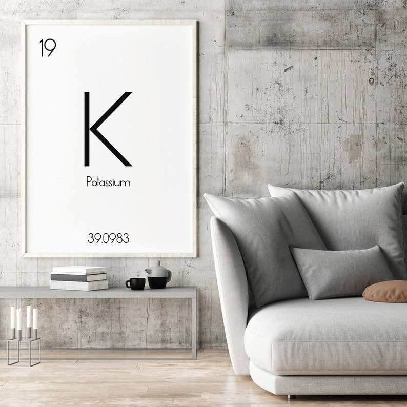 Printable Periodic Table Wall Art Chemistry Gift Decor Of Elements Print Poster