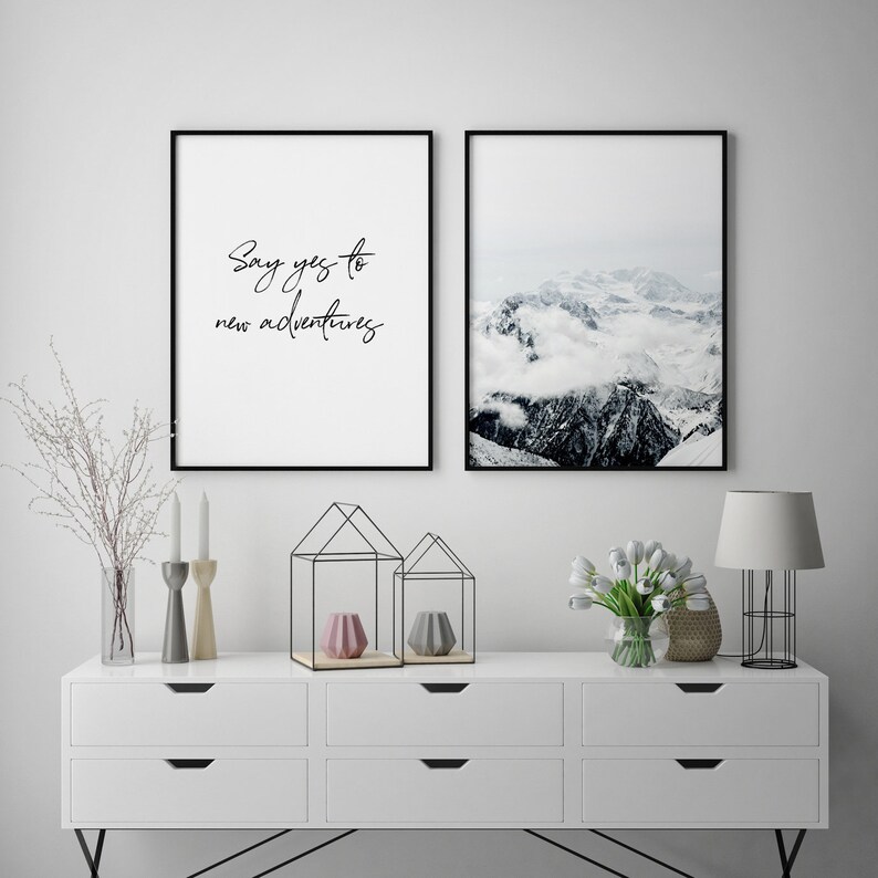 Mountain Wall Art Modern Set Decor Home Prints Of 2 E