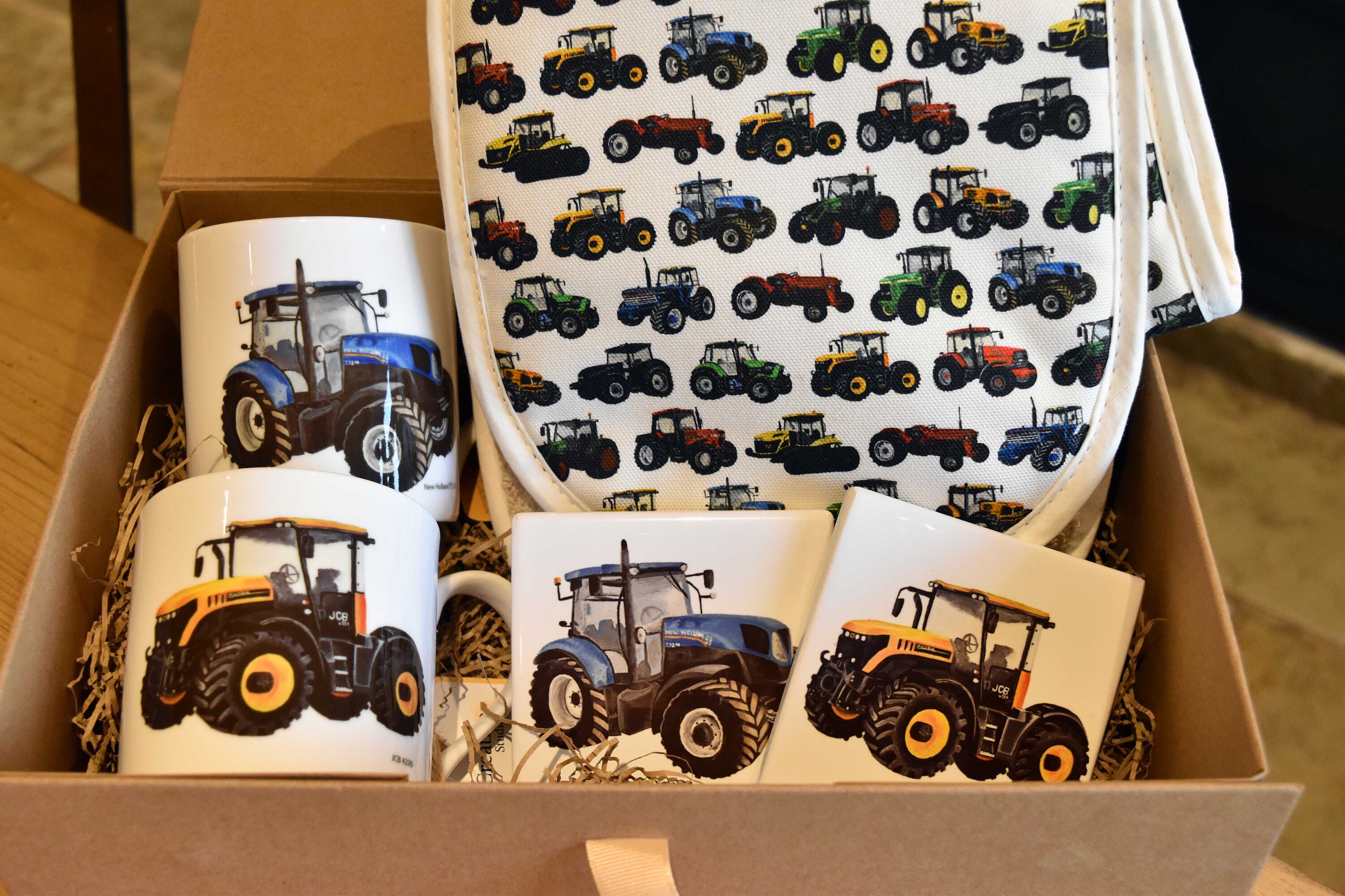 Tractor Lover Gift Box Tractor Paintings Ceramic Coasters Etsy