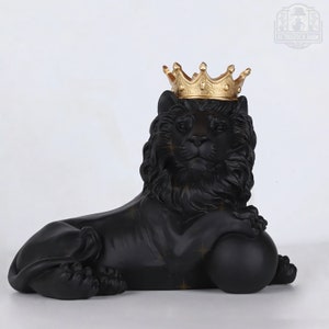 Löwe Decor Statue Figur Löwe Moderne Kunst Harz Figur Löwe Modell Gold Löwe Verlegung Löwe Tier Statue Moderne Große Katze Modell