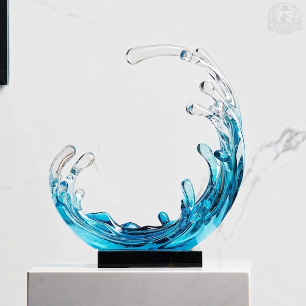 Ocean Ornament Wave Model - Abstract Water Sculpture Modern Decor - Water Wave Figurine for Home & Kitchen Art