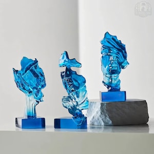 Abstrakte Gesichter Statuen Set - Design Skulptur Gesichter Moderne Wohn Dekoration - Hören, sehen und sprechen nicht Böses - Harz Dekor Modell Set
