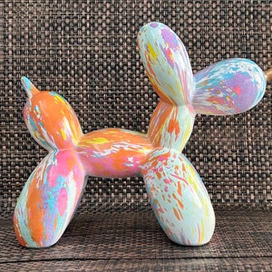 Balloon Dog Statue Figurine Modern Home Decor | Dog Model Rainbow Design Dog Sculpture | Balloon Sculpture