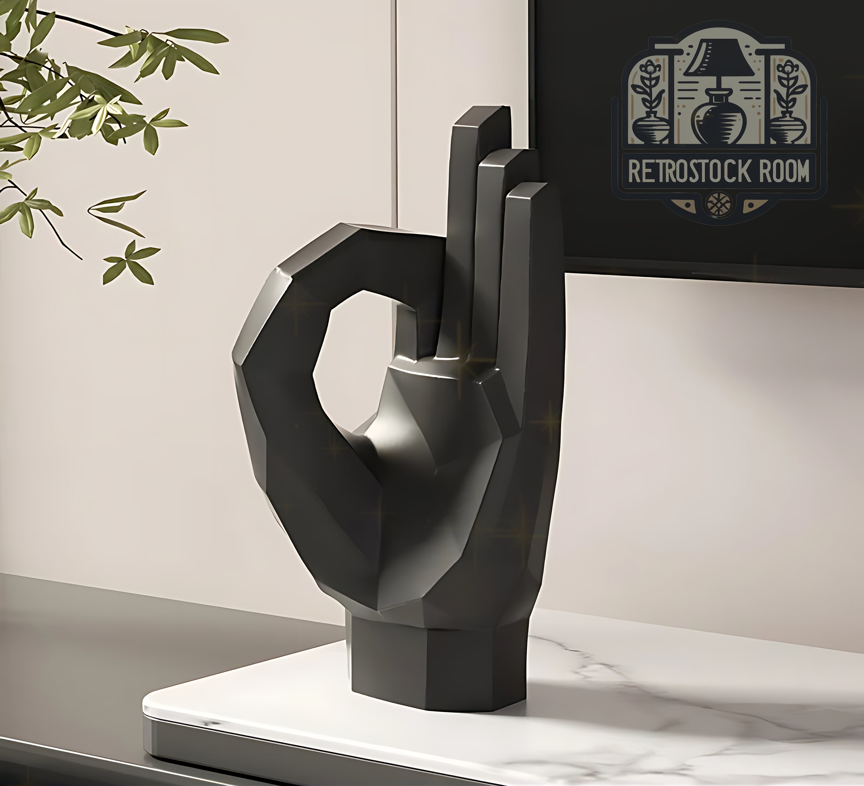 Modern Abstract Hand Gestures Figurines Abstract Peace, Okay, Thumbs up ...