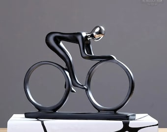 Bicycle Statue abstract figurine modern bicyclist model rider sports figurine home decor modern office desk toy