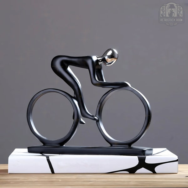 Bicycle Statue abstract figurine modern bicyclist model rider sports figurine home decor modern office desk toy