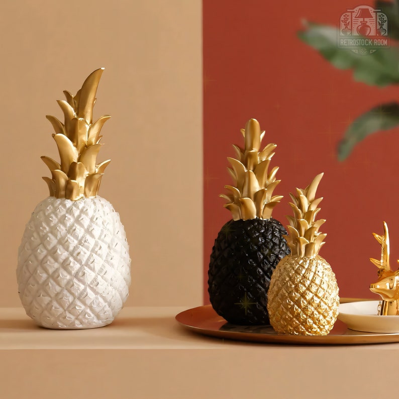 Pineapple Statue Home Pineapple Model Decor Gold Pineapple Sculpture Silver Pineapple Ornament Interior Design Pineapple Decor image 4