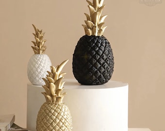 Statue Ananas Maison Déco modèle Ananas - Sculpture d'Ananas en Or - Ornement d'Ananas en Argent - Décoration d'Intérieur Ananas