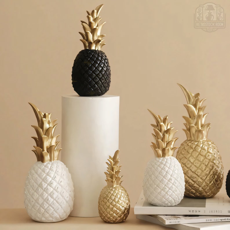 Pineapple Statue Home Pineapple Model Decor Gold Pineapple Sculpture Silver Pineapple Ornament Interior Design Pineapple Decor image 3