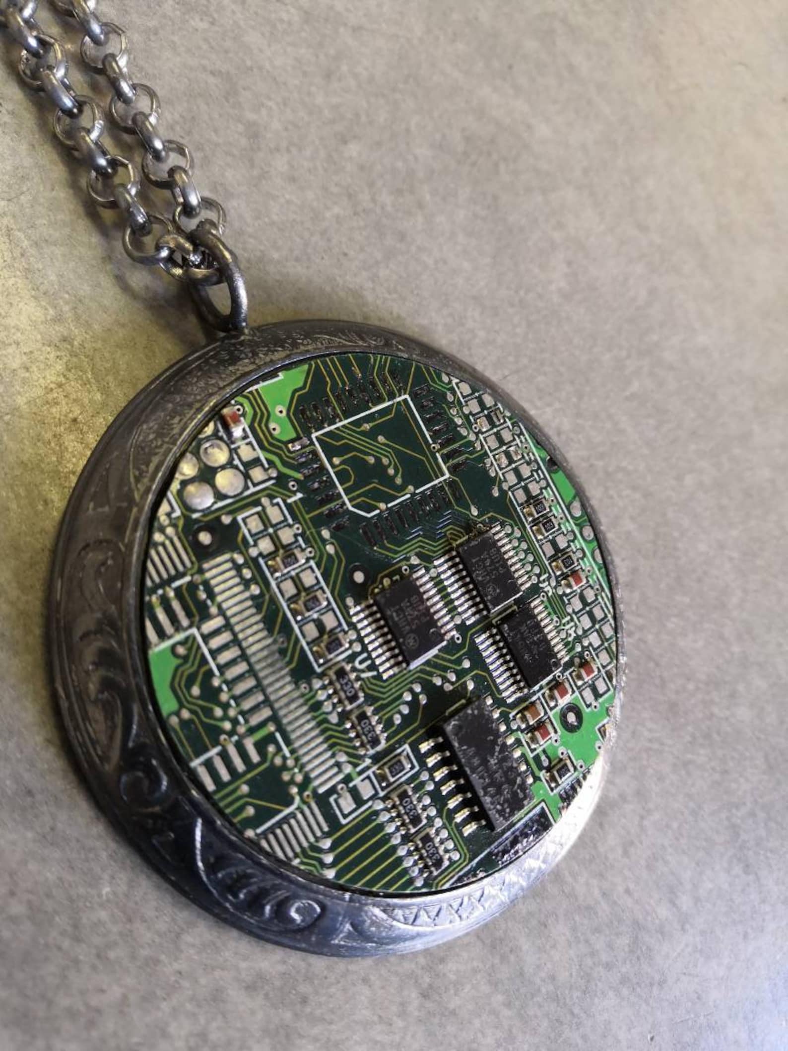 Green Motherboard Necklace,geek Jewel,cyber Jewelry,geek Gift ...