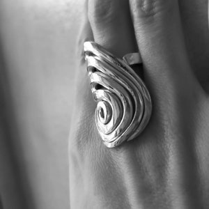 fork ring size 7 1/4 - boho, chic, upcycling creation, spiral jewelry,fork jewelry,gift for her,ring for woman 7,spiral ring, jewel for her