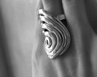 fork ring size 7 1/4 - boho, chic, upcycling creation, spiral jewelry,fork jewelry,gift for her,ring for woman 7,spiral ring, jewel for her