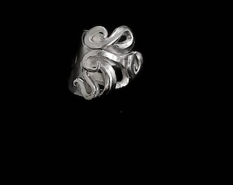 Ring size 6 3/4  -fork jewellery-Vintage fork upcycled -silver plated -unique piece-boho and chic -woman style