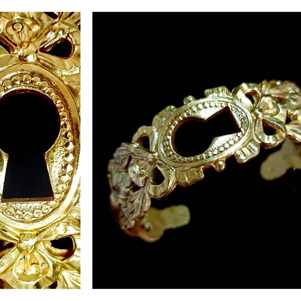 Bracelet entrée de serrure Louis XVI-bronze doré-vintage-femme
