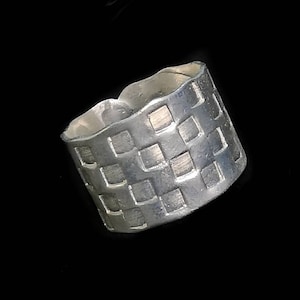Modern Square Ring - minimal look -Elegant Adjustable Silver Plated Bague, gift for her