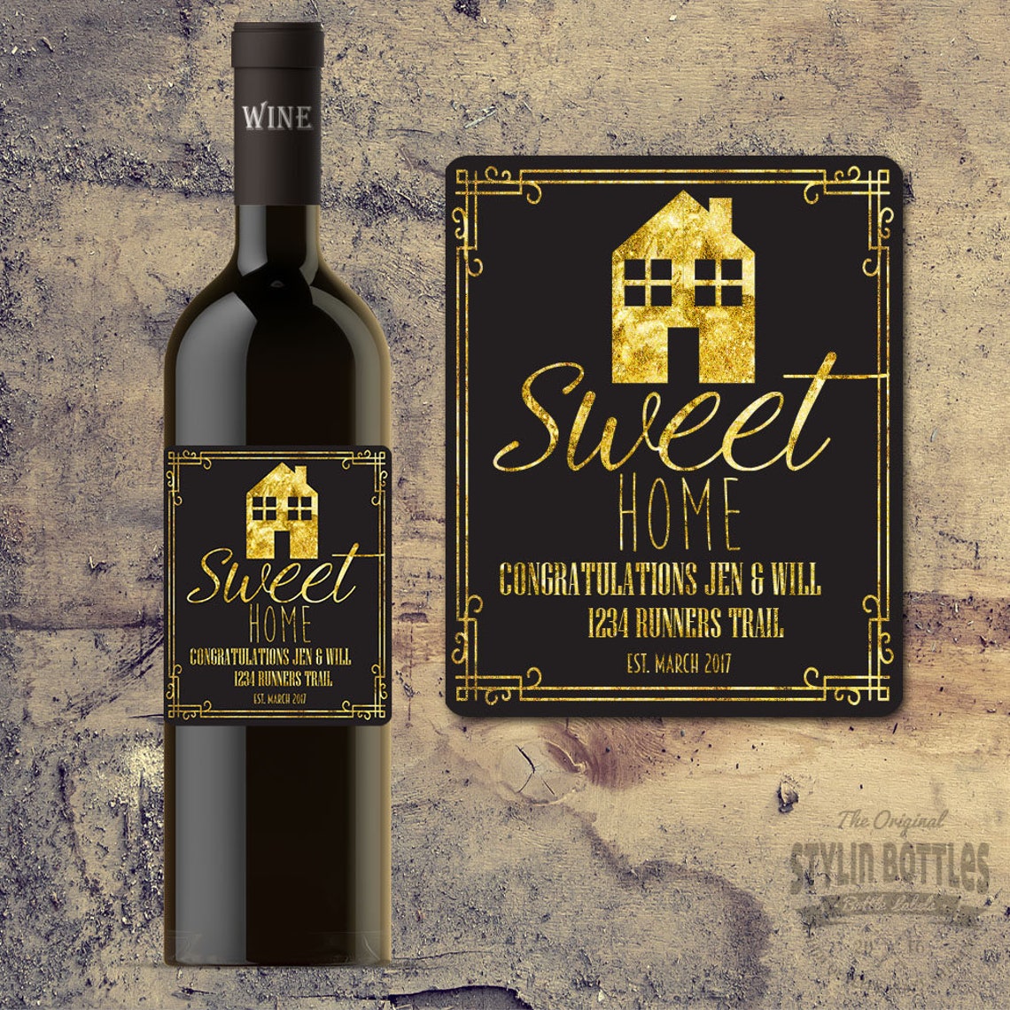 CUSTOM HOUSE WARMING Gift New Home Gift Custom Wine Label Etsy