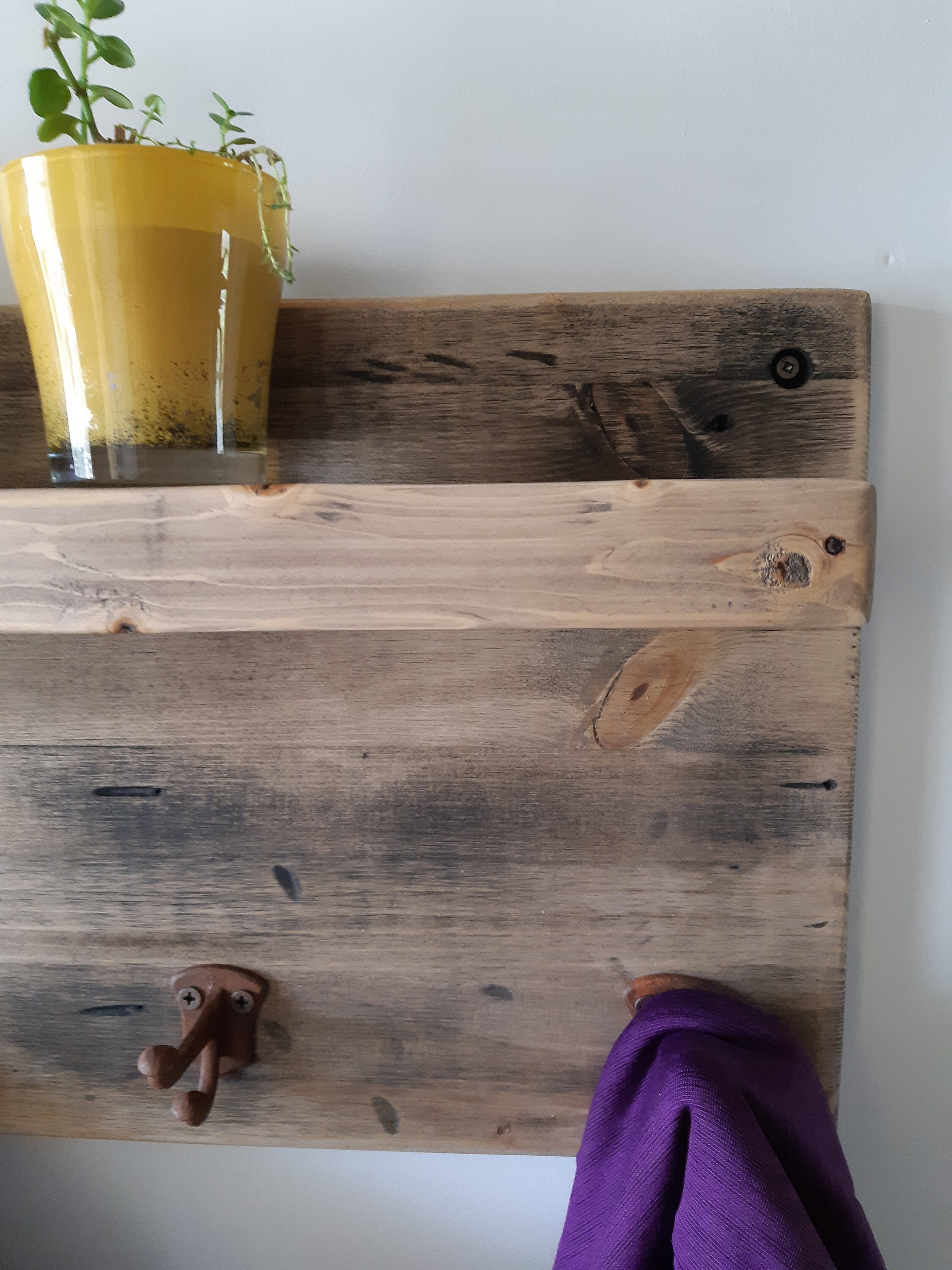 No.1 Best Seller Rustic Aged Coat Hanger and Shelf New Iron Etsy