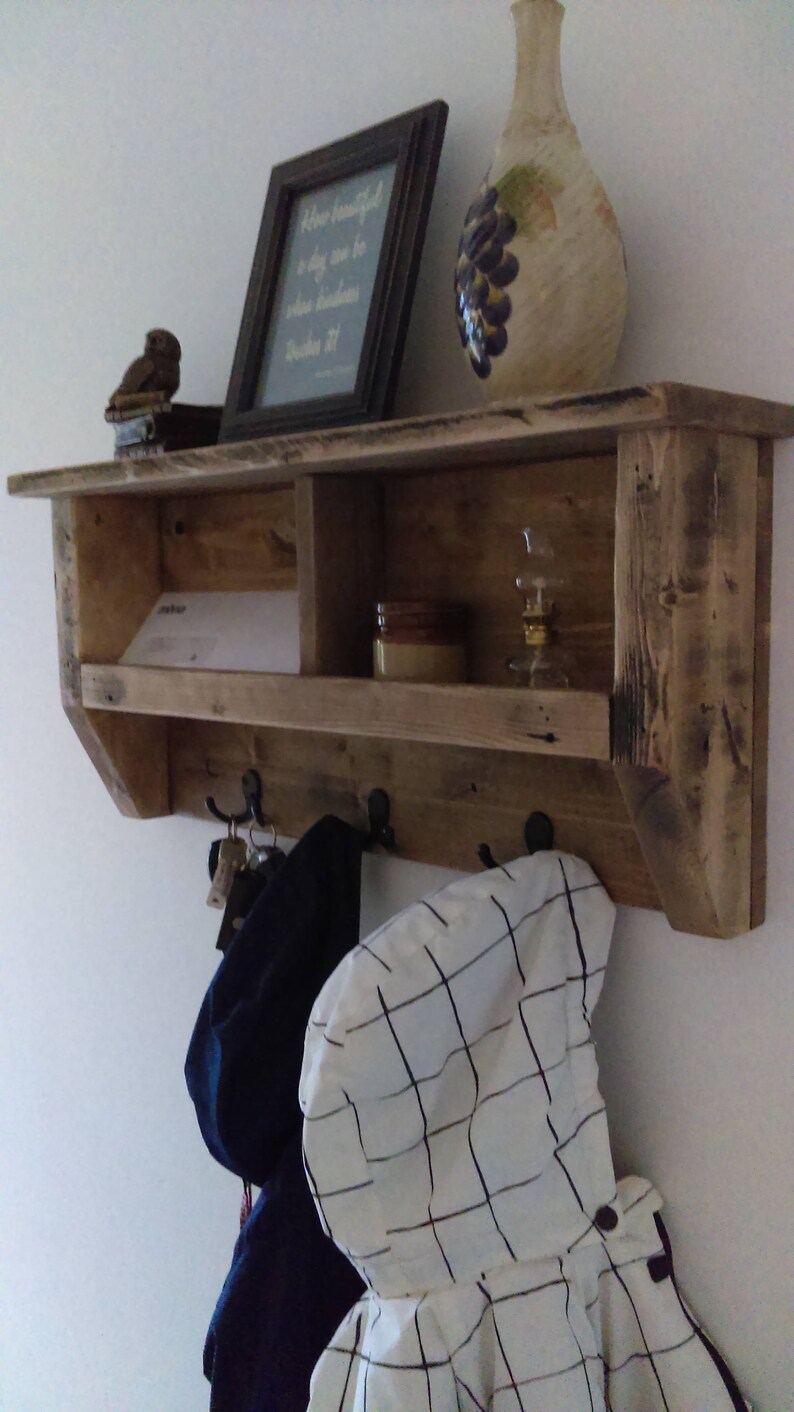 Rustic Coat Hooks Racks Entryway Mudroom Shelf Cubbie And Etsy