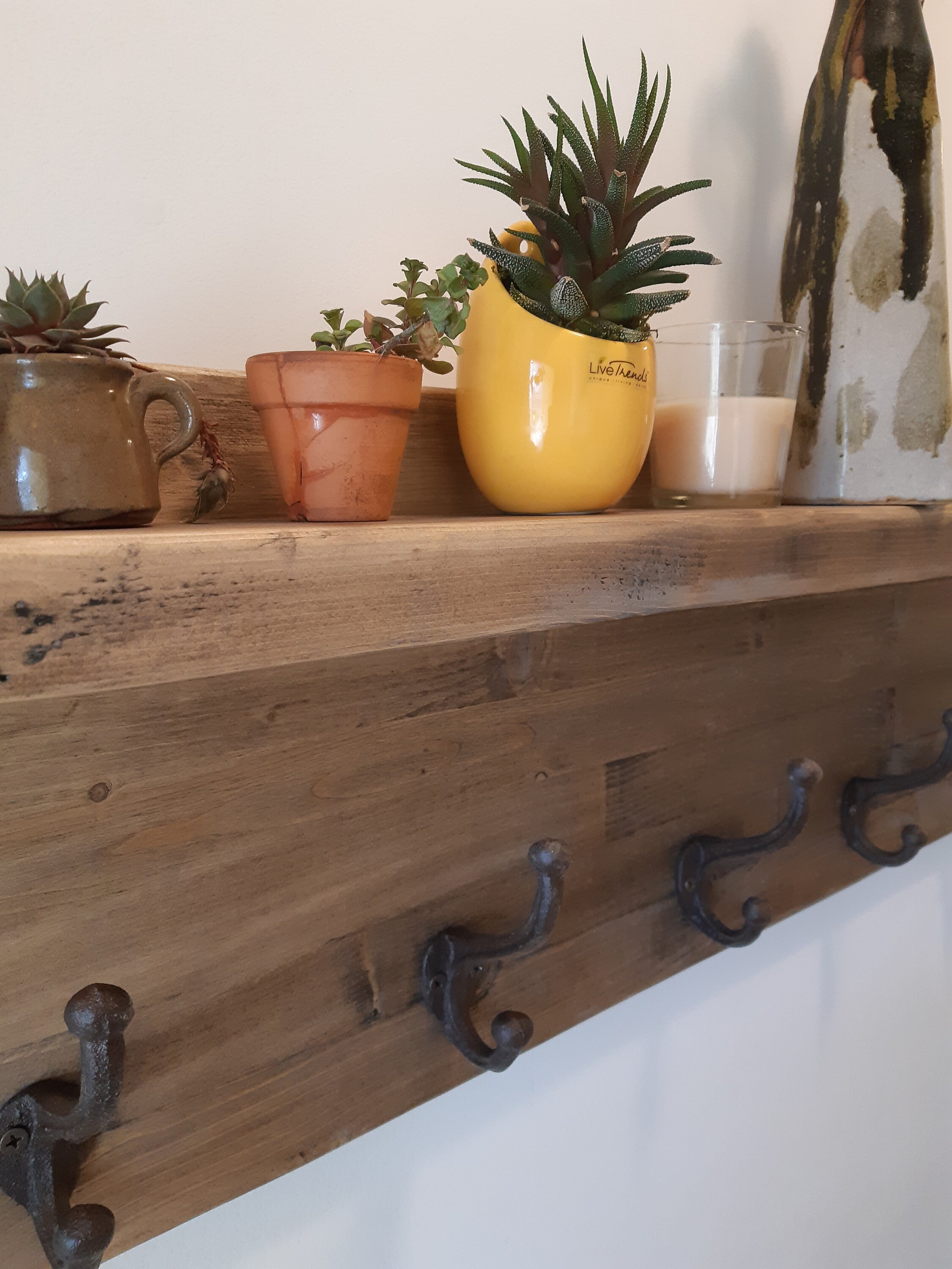 No.1 Best Seller Rustic Aged Coat Hanger and Shelf New Iron Etsy