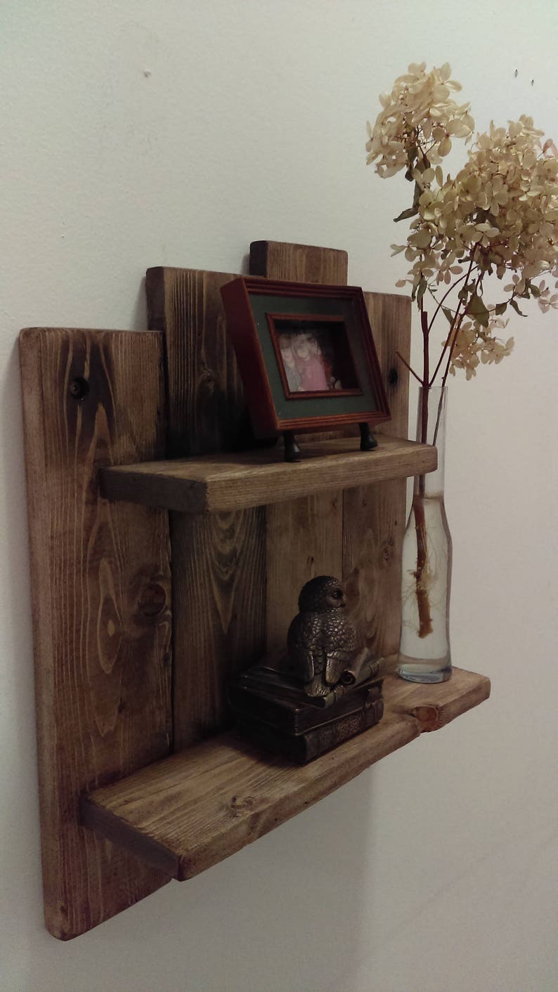 Rustic pallet Shelf With 2 Shelves and Predrilled Etsy Canada