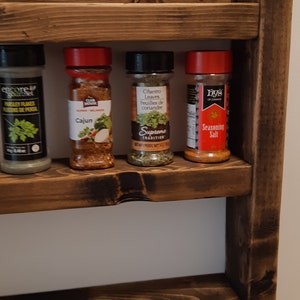 Rustic Spice Rack Display Shelf in a Barnwood Finish Kitchen - Etsy