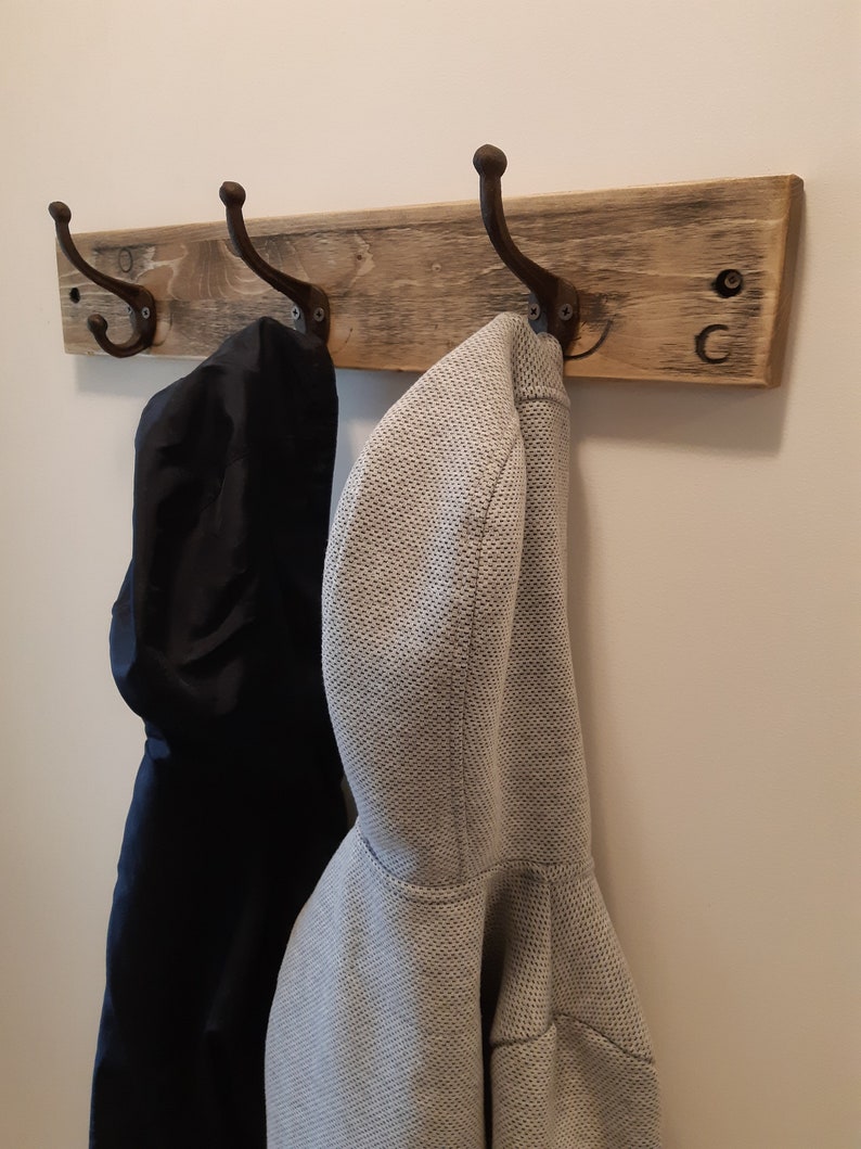Simple Coat Hook Unit in a Rustic Distressed Barn Board Finish Etsy