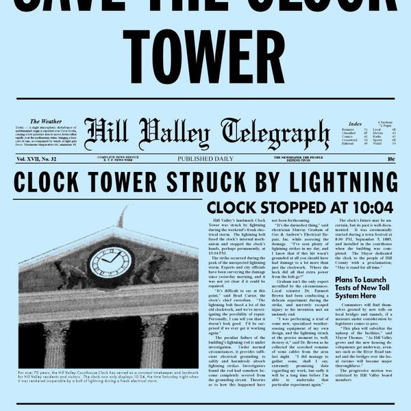 Back To The Future Save The Clock Tower Flyer
