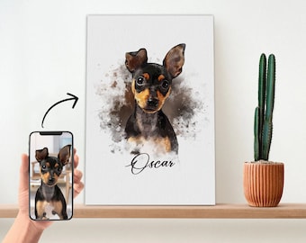 Custom Watercolor Pet Portrait, Custom Pet Portrait, Dog Portrait, Cat Portrait, Digital Watercolor, Personalized Portrait from Photo, Art