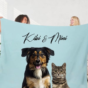 Manta de mascota personalizada de su foto de mascota, manta de perro personalizada de nombre, mantas de perro personalizadas, manta de imagen de gato, regalo de perro de manta de foto de mascota