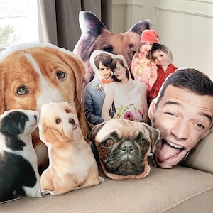 Custom Shaped Pillow From Photo, Personalized 3D Pillow, Custom Pet Gift, Custom Face Pillow,Dog Cat Pillow, Pillow Gift For Dad Mom Her Him image 1