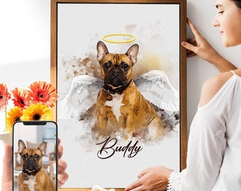 Aangepaste aquarel huisdier poster, canvas, huisdier memorial gift, huisdier verlies cadeau, kat verlies cadeau, hond verlies cadeau, huisdier rouw gift, huisdier sympathie gift