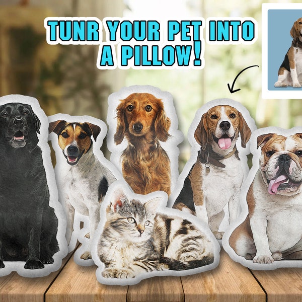 Custom Pet Painting Pillow,Personalized Art Throw Face Pillow,Pillow Personalized Photo,Custom Dog Cat Pillow, Home Decor, Decorative Pillow