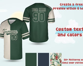 Camiseta personalizada de dos tonos con el nombre y el número de su equipo, texto personalizado, texto atlético personalizado, camisetas de fútbol de poliéster unisex personalizadas