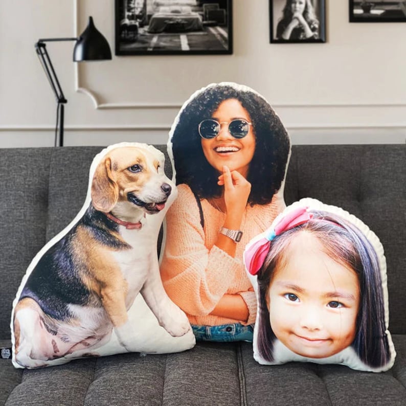 Custom Shaped Pillow From Photo, Personalized 3D Pillow, Custom Pet Gift, Custom Face Pillow,Dog Cat Pillow, Pillow Gift For Dad Mom Her Him image 2