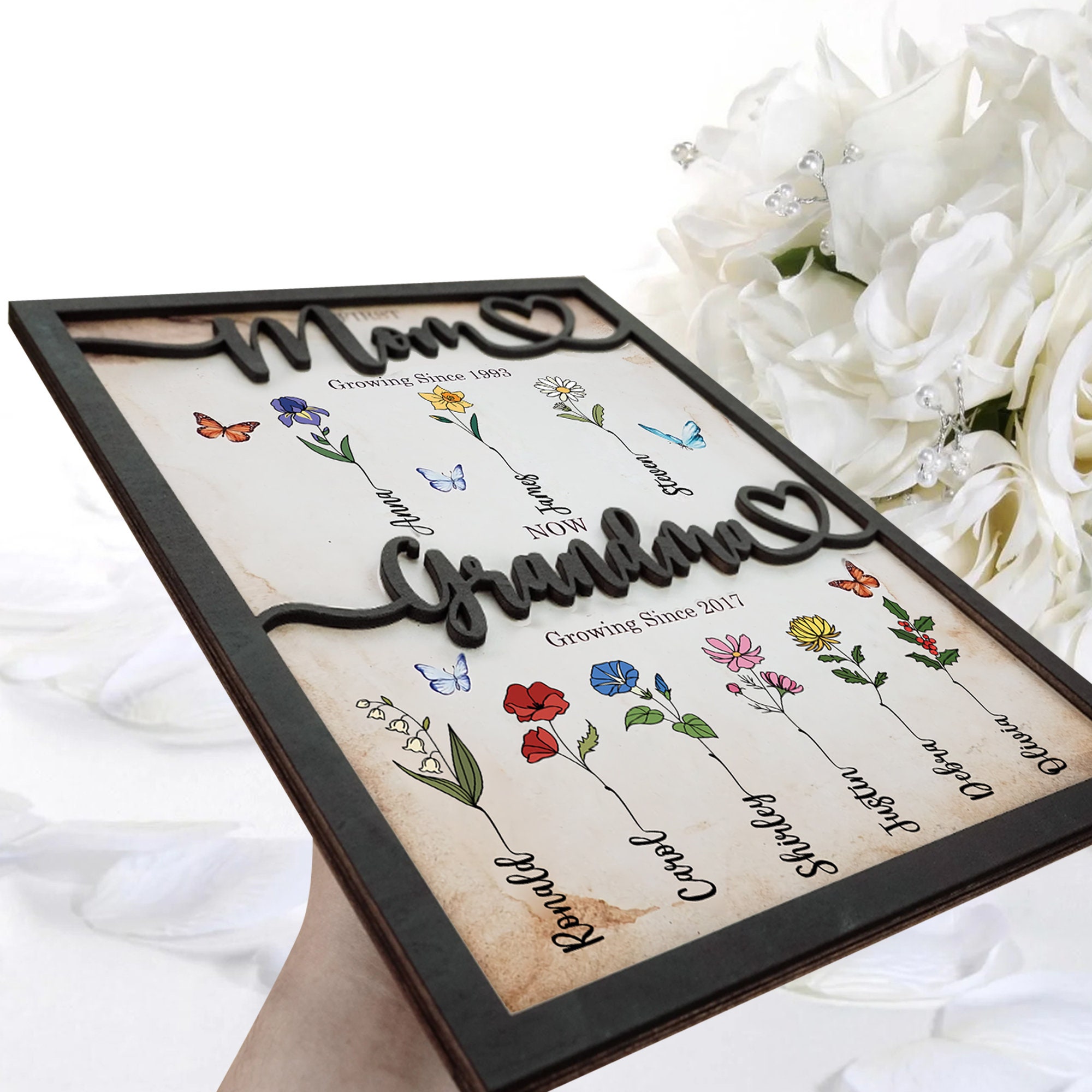 Personalized Birth Month Flowers Mothers Day, Custom Grandma's Garden Wooden Sign, Gift For Antie, Gift For Grandma, Mother's Day Gift - Canada