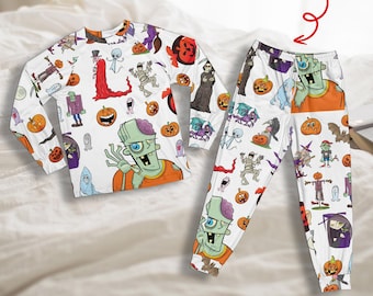 Bijpassende Halloween-pyjama voor het hele gezin: spookachtige monster- en pompoenprint