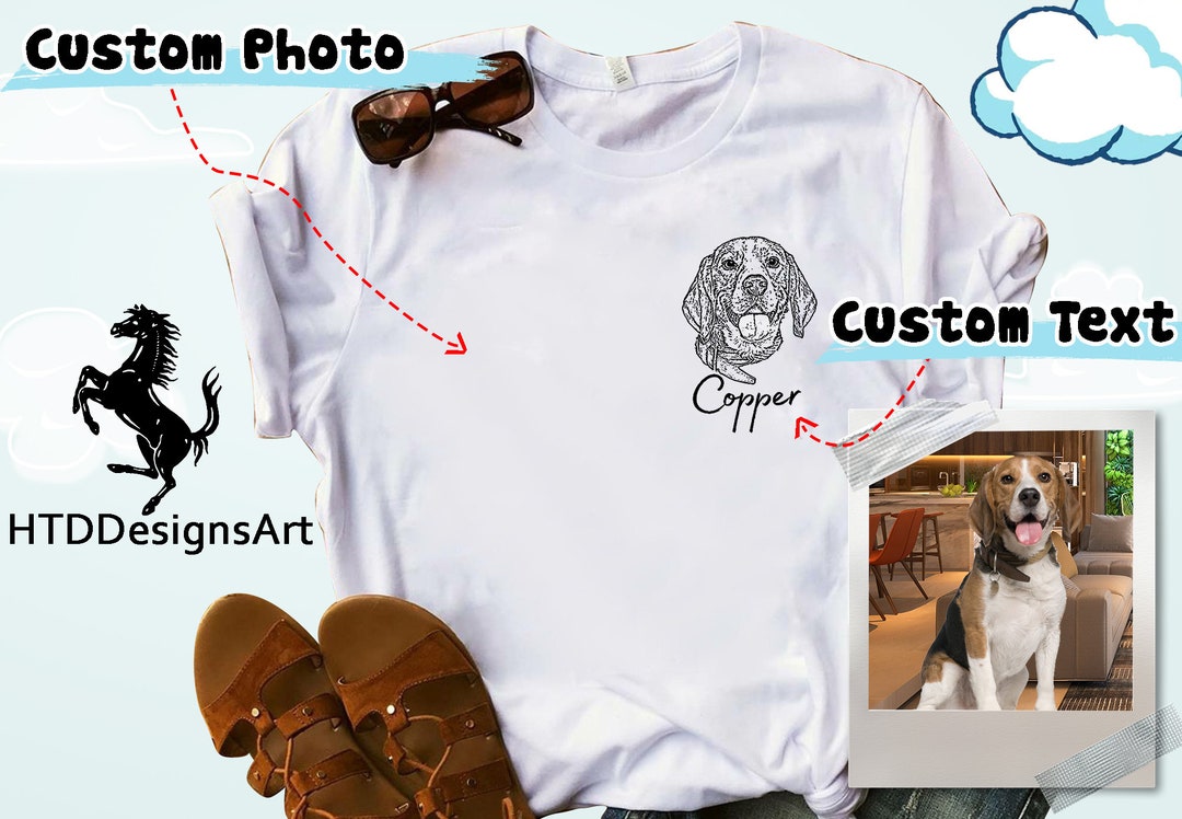 Custom Pet Shirt Pet From Photo, Custom Pet T Shirt, Custom Cat Shirt, Personalized Pet Portrait