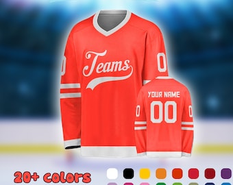 Custom Ice Hockey Jersey for Him Her, Sweatshirt Personalized Name Number, Hockey Shirts Sports Uniform for Hockey Fans Gift